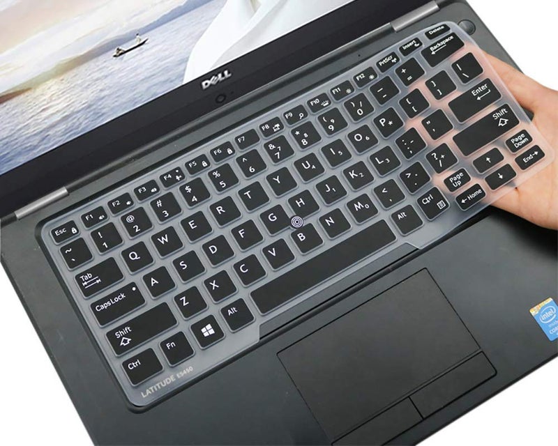 CaseBuy غطاء لوحة مفاتيح CaseBuy لجهاز Dell Latitude 5480 5490 5491 7490 7480 بحجم 14 بوصة، غطاء واقي للوحة مفاتيح Dell 3340 E3340 E5490 E5491 E5450 E5470 E7450 E7470 E7480 مع نقطة، أسود - Image 1